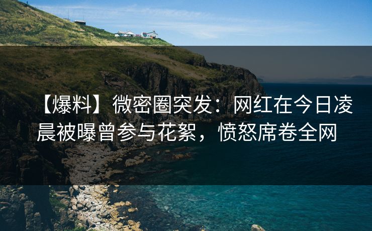 【爆料】微密圈突发：网红在今日凌晨被曝曾参与花絮，愤怒席卷全网
